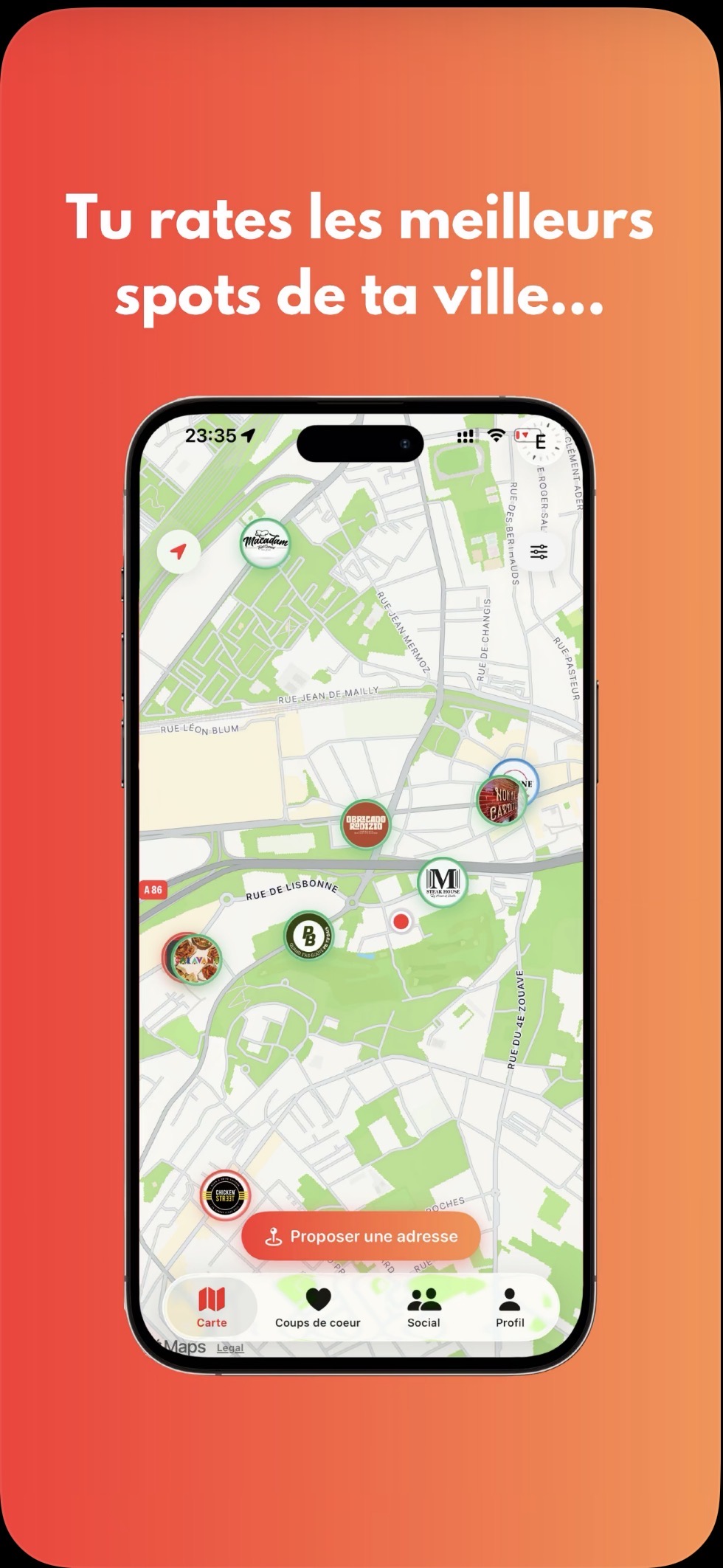 Foody — carte des adresses