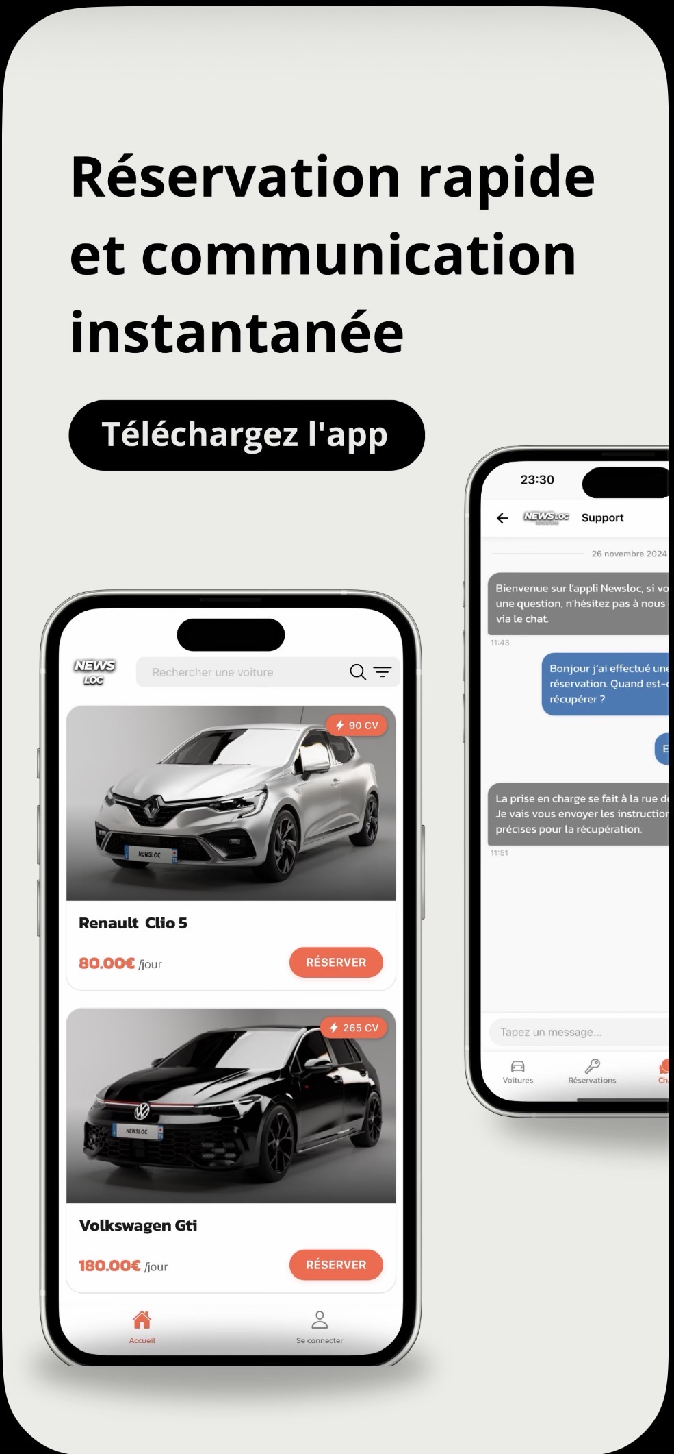 Newsloc — catalogue et chat